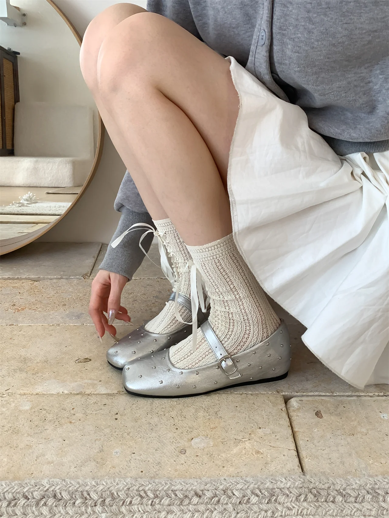 Damen Ballerinas mit dekorativer Schnalle und funkelndem Design Heidi Mode - Image 8