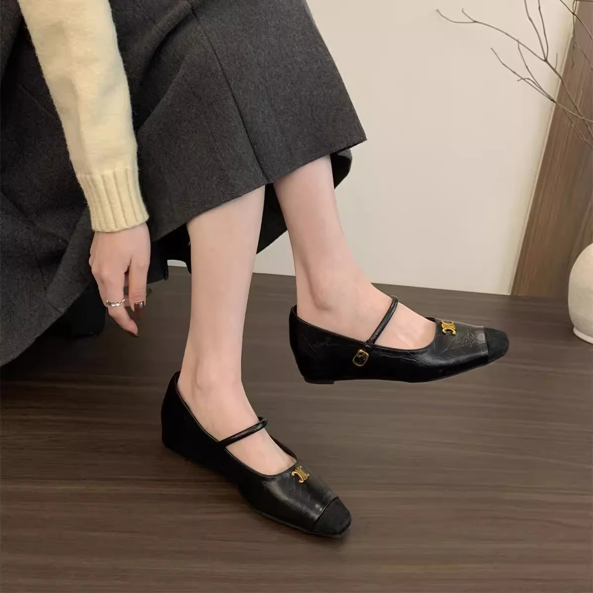 Damen Ballerinas mit dekorativer Schnallen-Applikation und elegantem Schnitt Heidi Mode - Image 2