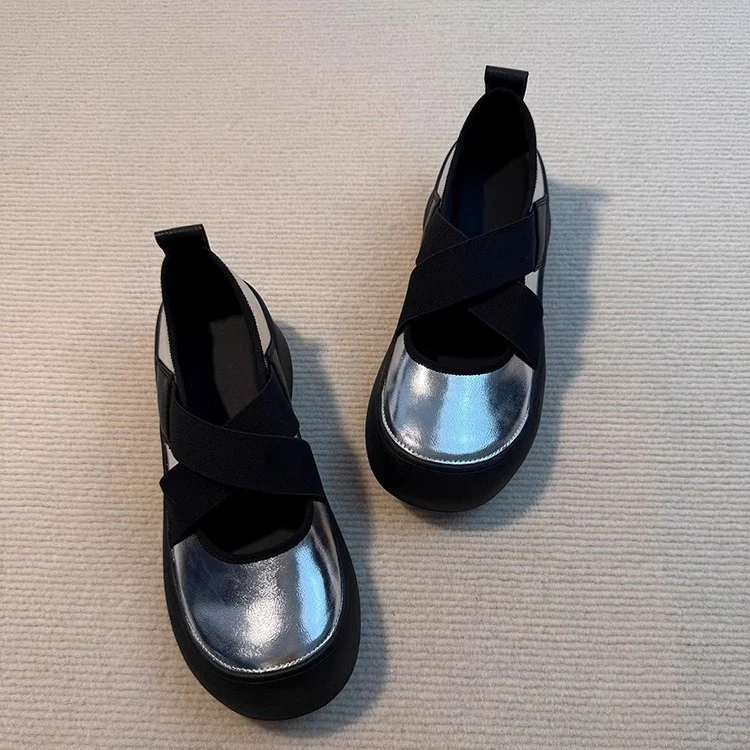 Damen Ballerinas mit elastischem Kreuzband und dämpfender Sohle Heidi Mode - Image 3