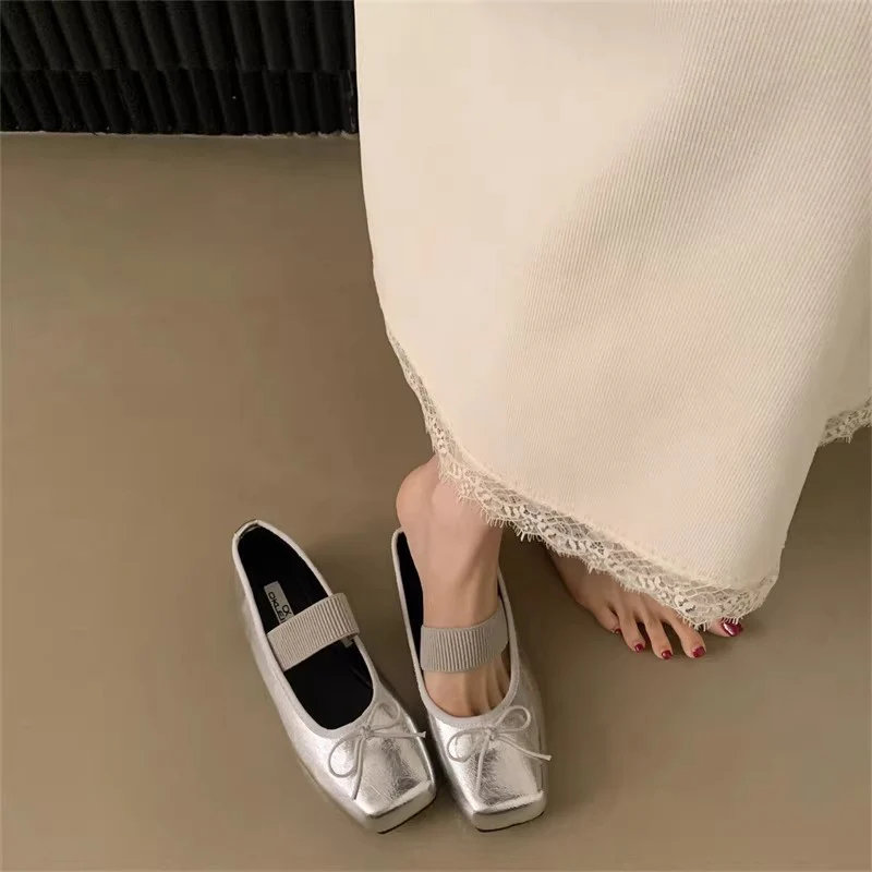 Damen Ballerinas mit elastischem Riemen und dekorativem Schleifenakzent Heidi Mode - Image 2