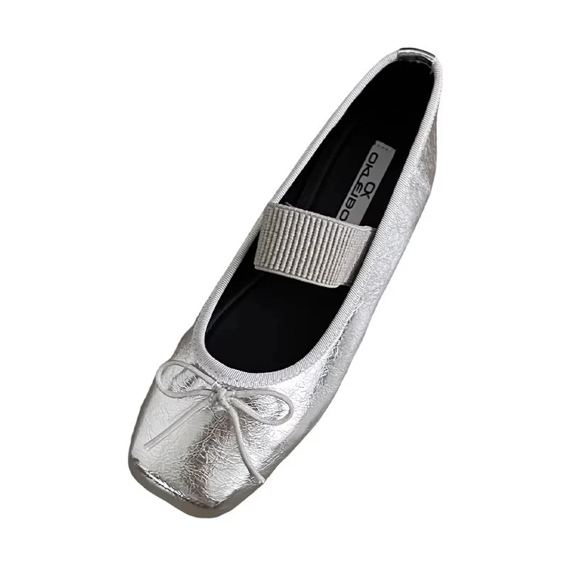 Damen Ballerinas mit elastischem Riemen und dekorativem Schleifenakzent Heidi Mode - Image 5