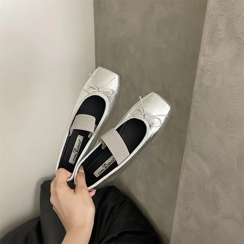 Damen Ballerinas mit elastischem Riemen und dekorativem Schleifenakzent Heidi Mode - Image 8
