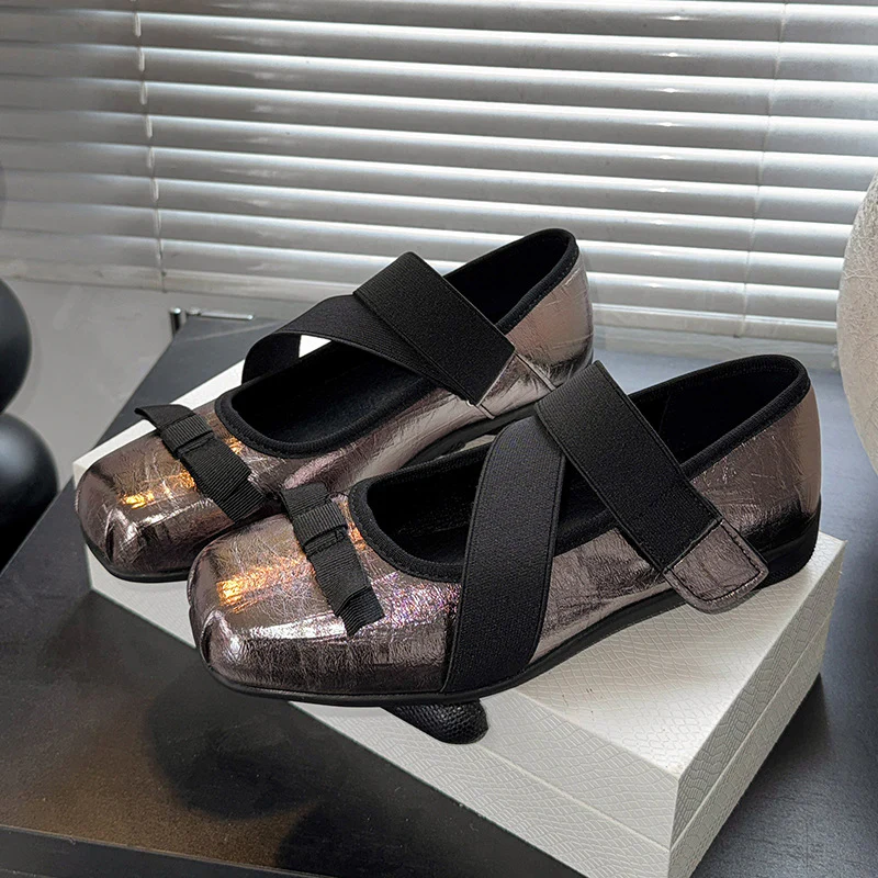 Damen Ballerinas mit elastischen Riemen und dekorativer Schleifen-Applikation Heidi Mode - Image 7