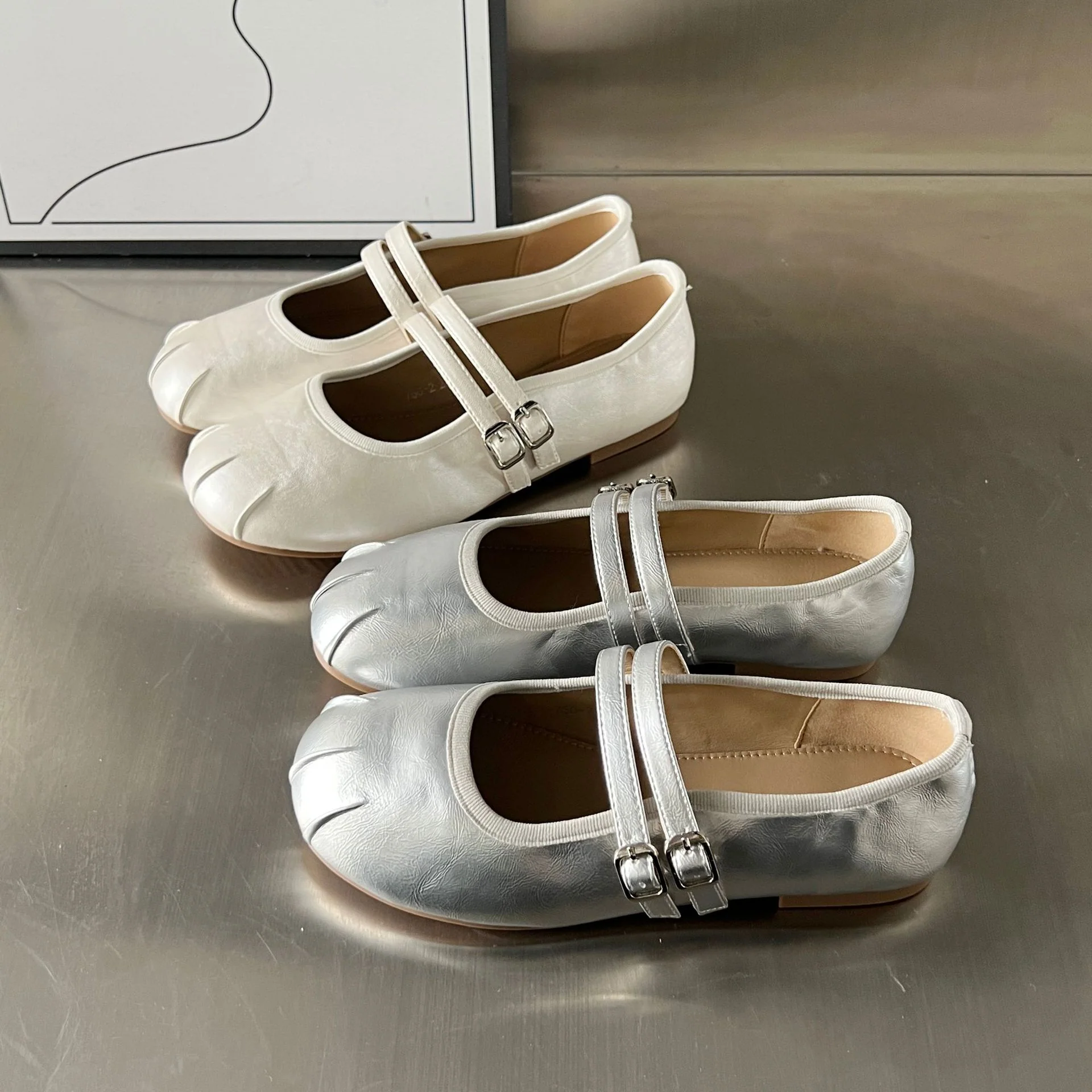 Damen Ballerinas mit elegantem doppeltem Riemen und weicher Innensohle Heidi Mode - Image 3