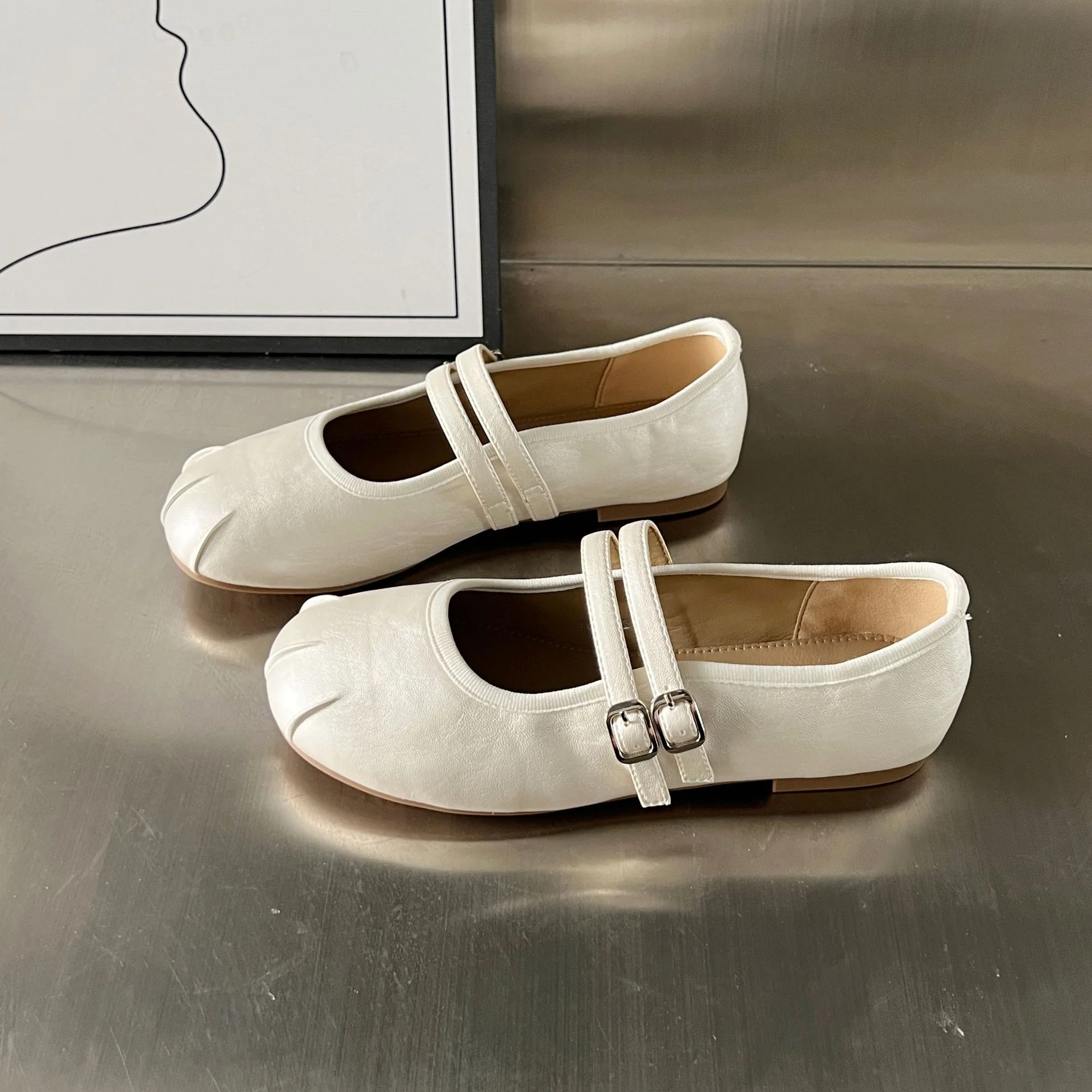 Damen Ballerinas mit elegantem doppeltem Riemen und weicher Innensohle Heidi Mode - Image 7