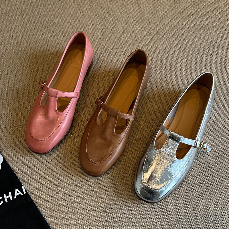 Damen Ballerinas mit elegantem Riemchen und glänzender Oberfläche Heidi Mode - Image 4