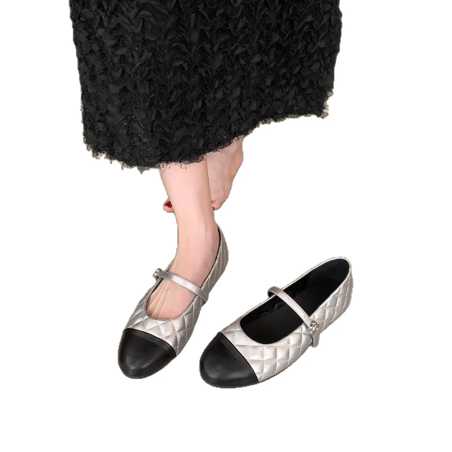 Damen Ballerinas mit elegantem Riemen und glänzendem Metallakzent Heidi Mode - Image 5