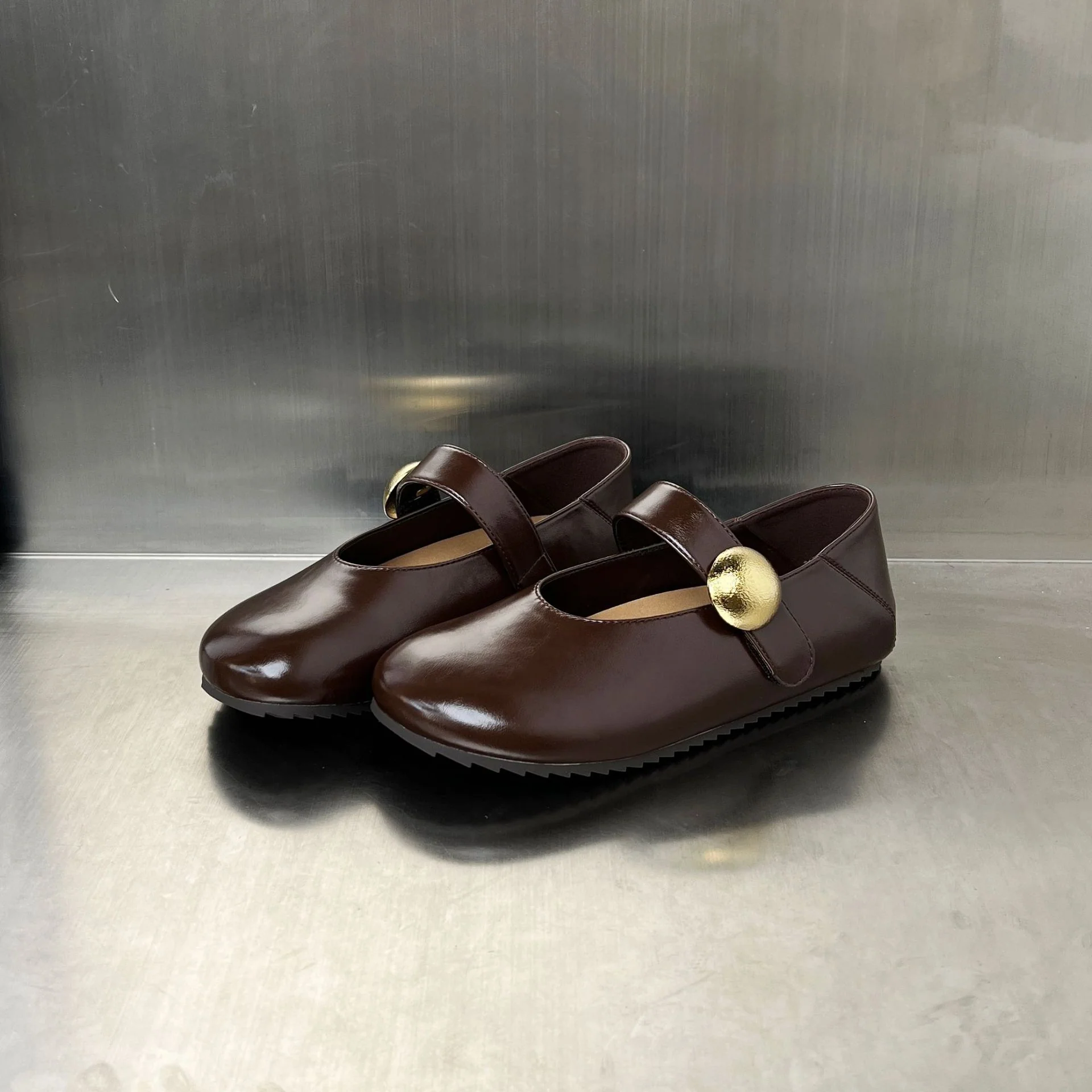 Damen Ballerinas mit elegantem Riemen und goldener Schnalle Heidi Mode - Image 6