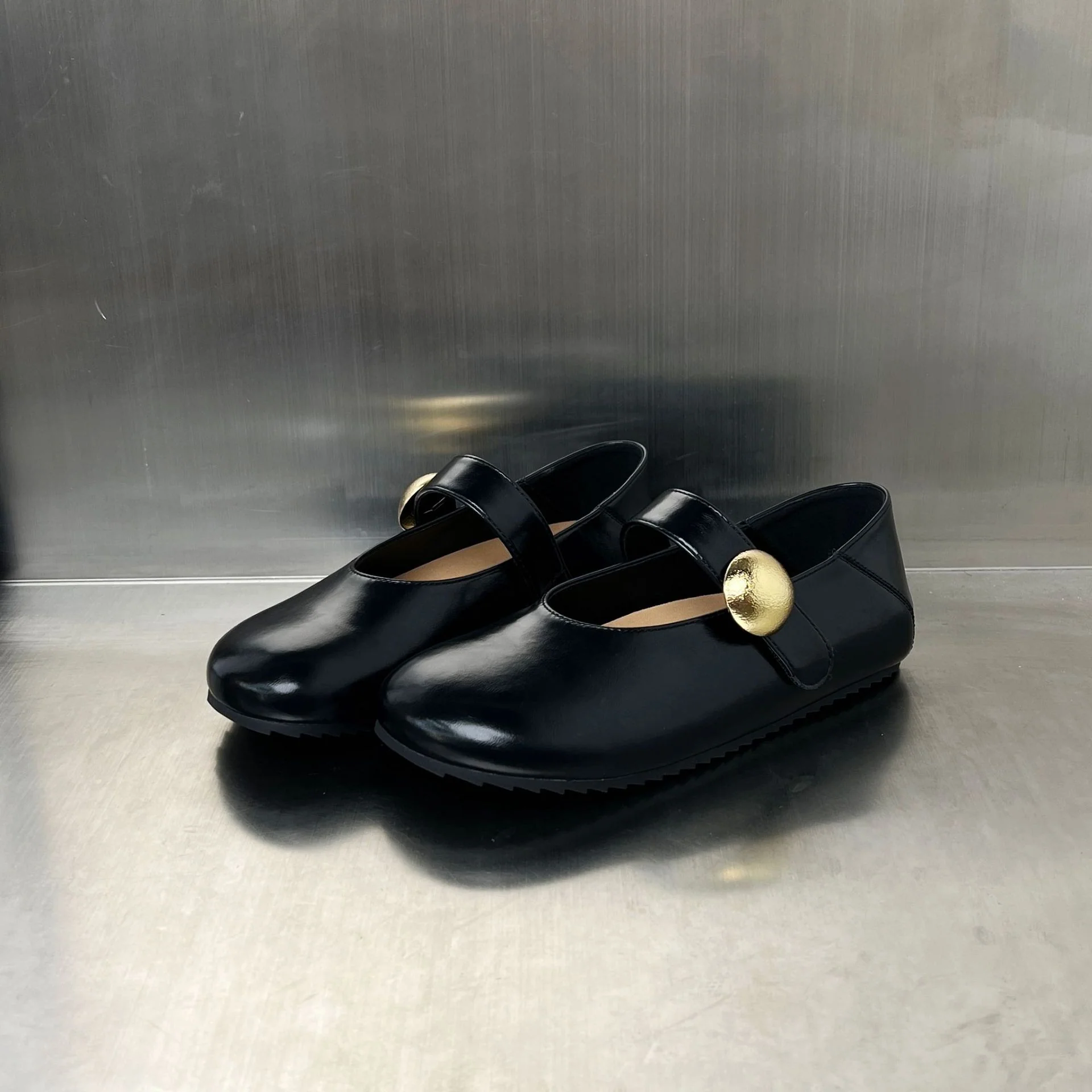 Damen Ballerinas mit elegantem Riemen und goldener Schnalle Heidi Mode - Image 8