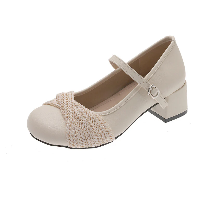 Damen Ballerinas mit elegantem Riemen und raffiniertem Strickdetail Heidi Mode - Image 5