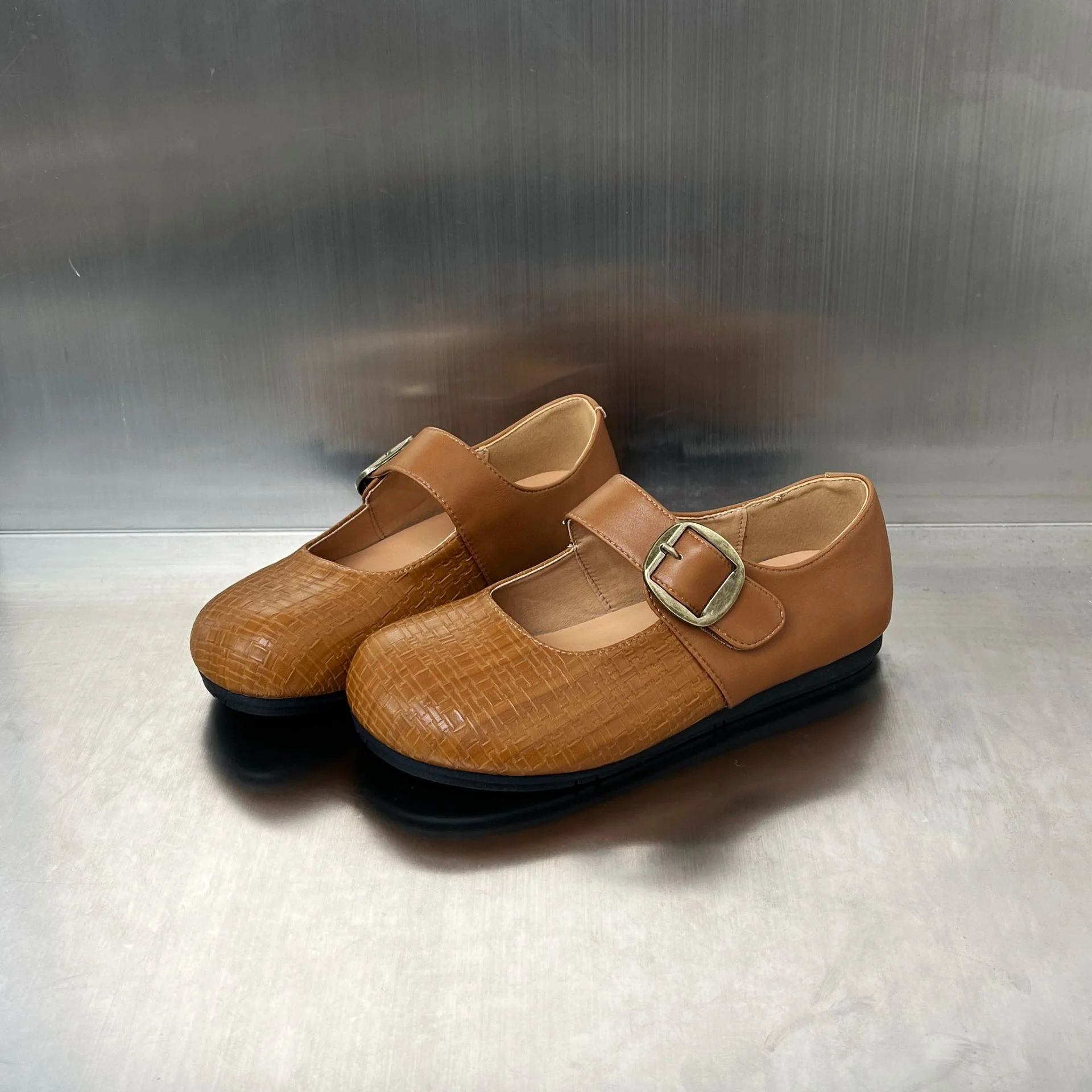 Damen Ballerinas mit elegantem Riemen und strukturiertem Obermaterial Heidi Mode - Image 3