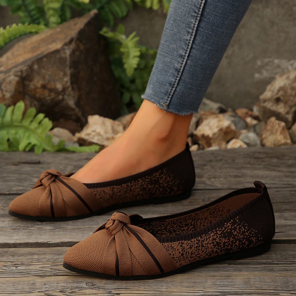 Damen Ballerinas mit elegantem Schleifen-Design und atmungsaktiver Oberflächenstruktur Heidi Mode - Image 3