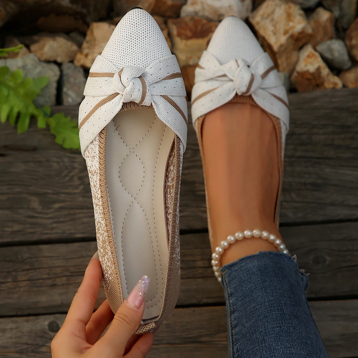 Damen Ballerinas mit elegantem Schleifen-Design und atmungsaktiver Oberflächenstruktur Heidi Mode - Image 7