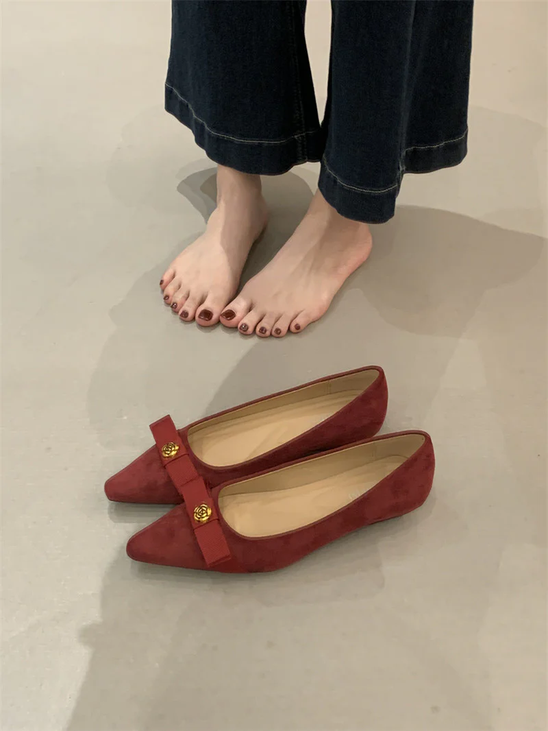 Damen Ballerinas mit elegantem Schleifen-Detail und hochwertigem Veloursleder Heidi Mode - Image 8