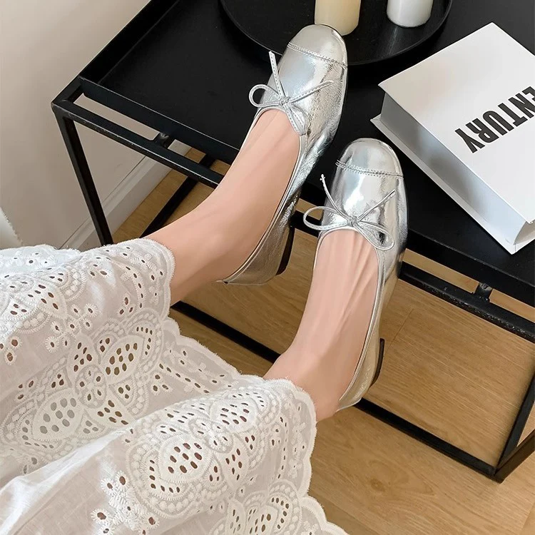 Damen Ballerinas mit elegantem Schleifen-Detail und hochwertiger Glanz-Oberfläche Heidi Mode - Image 3