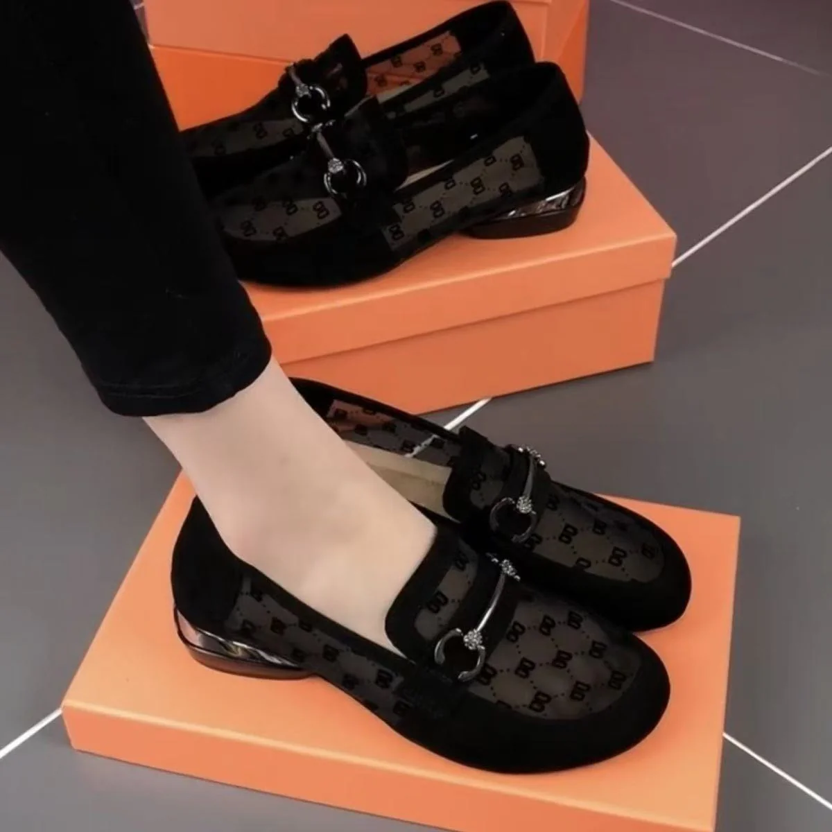 Damen Ballerinas mit elegantem Transparenz-Design und modischen Akzenten Heidi Mode - Image 2