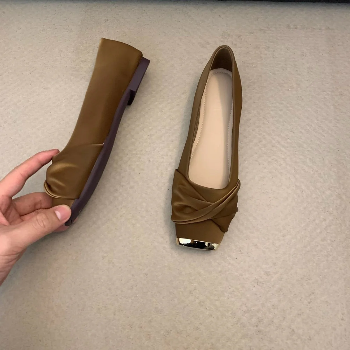 Damen Ballerinas mit eleganter Drapierung und glänzender Schuhspitze Heidi Mode - Image 4