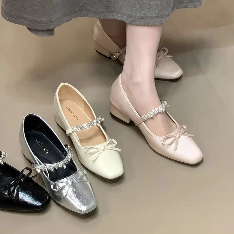 Damen Ballerinas mit eleganter Riemchenverzierung und schimmerndem Finish Heidi Mode