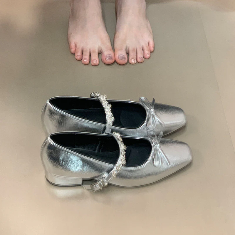 Damen Ballerinas mit eleganter Riemchenverzierung und schimmerndem Finish Heidi Mode - Image 8