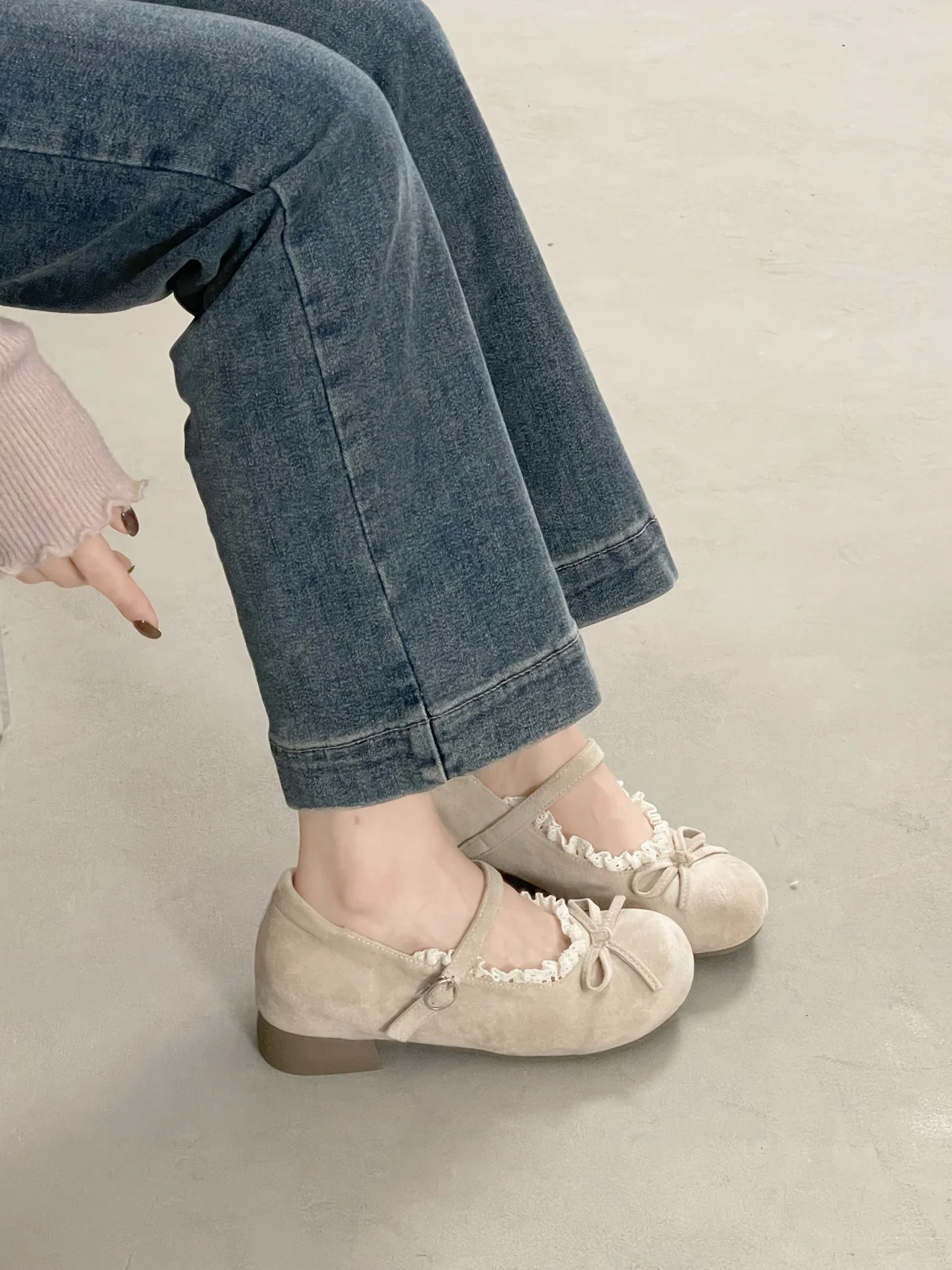 Damen Ballerinas mit eleganter Rüschenkante und praktischem Riemen Heidi Mode - Image 6