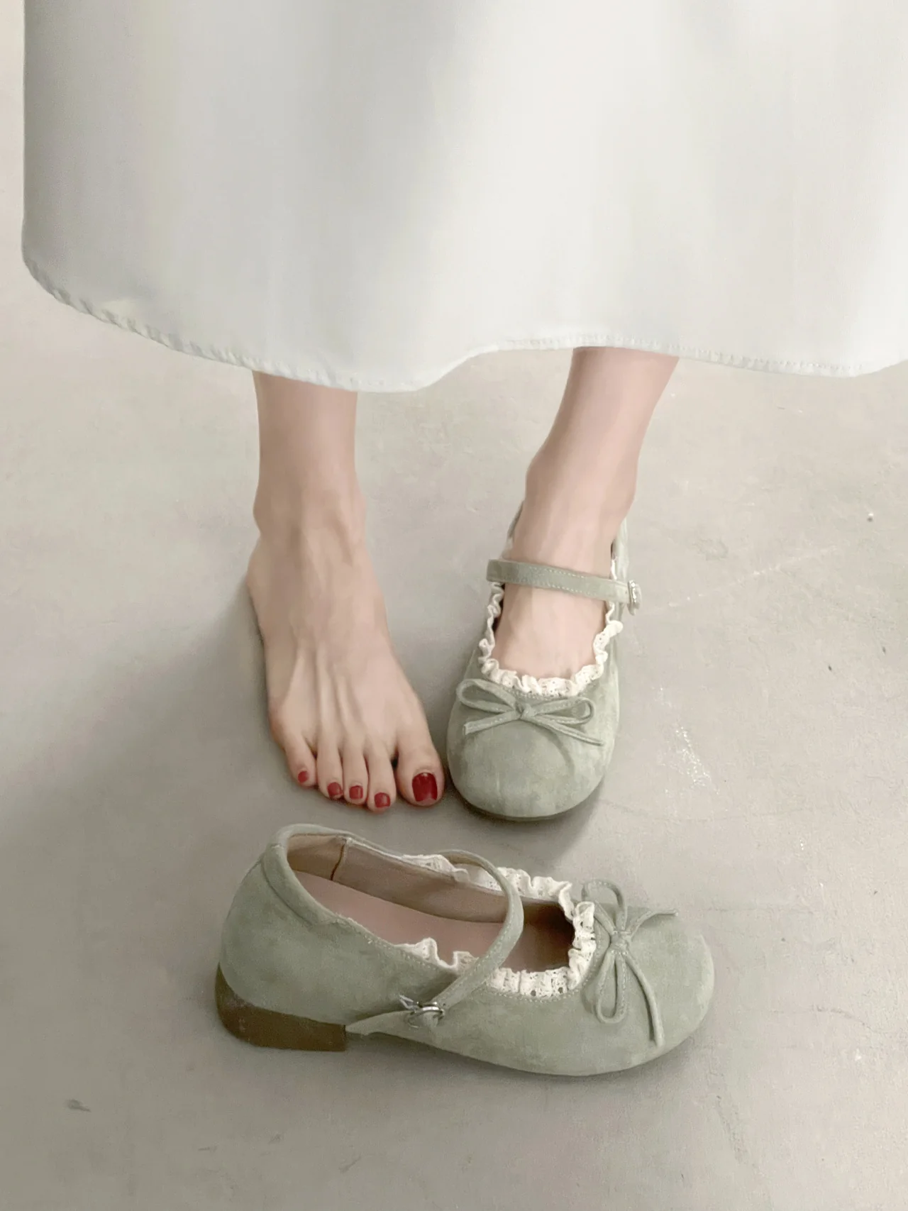Damen Ballerinas mit eleganter Rüschenkante und praktischem Riemen Heidi Mode - Image 7