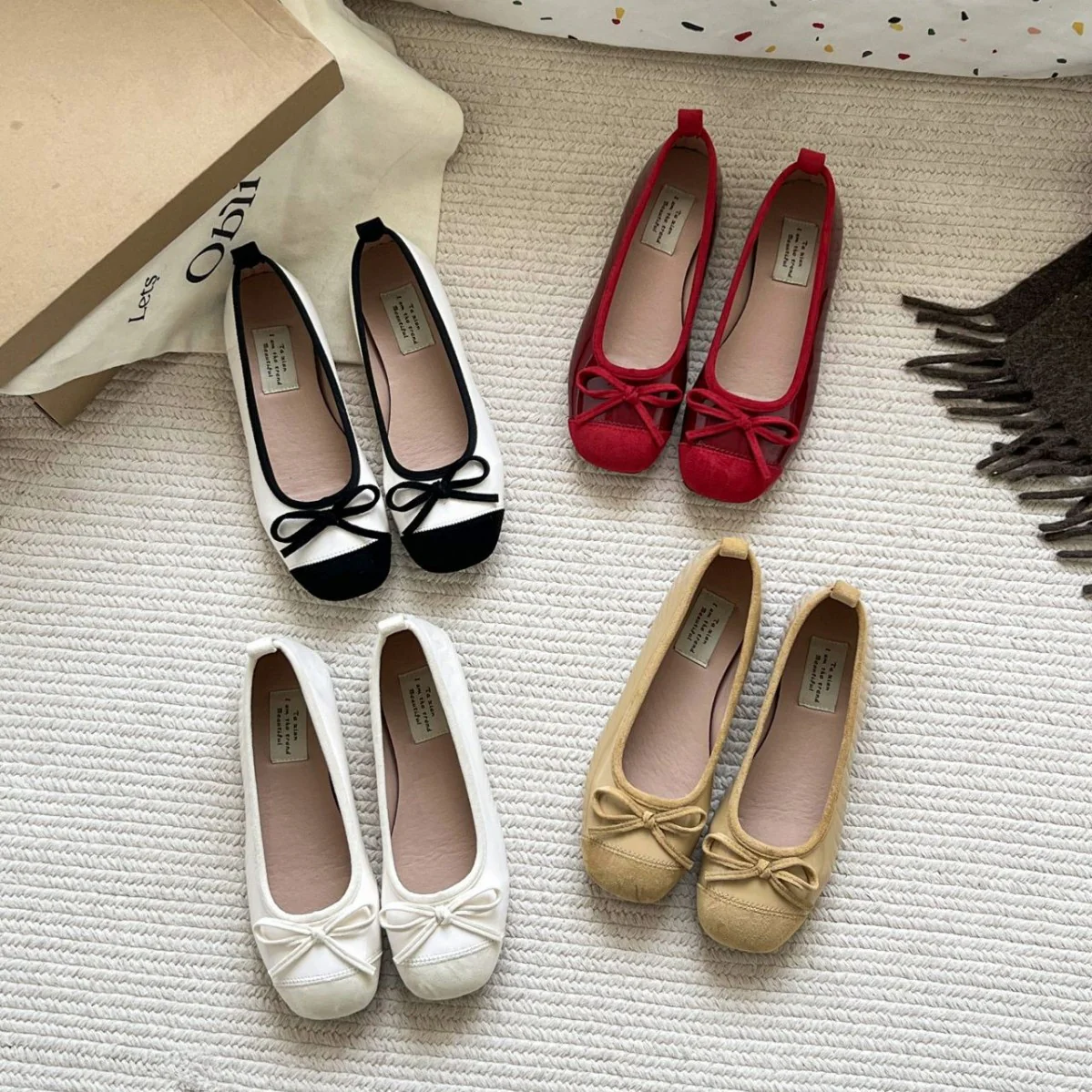 Damen Ballerinas mit eleganter Schleife und hochwertiger Glanzoberfläche Heidi Mode - Image 4