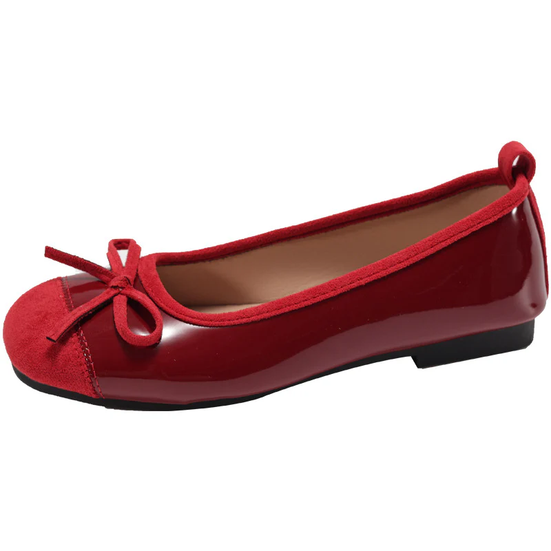 Damen Ballerinas mit eleganter Schleife und hochwertiger Glanzoberfläche Heidi Mode - Image 9