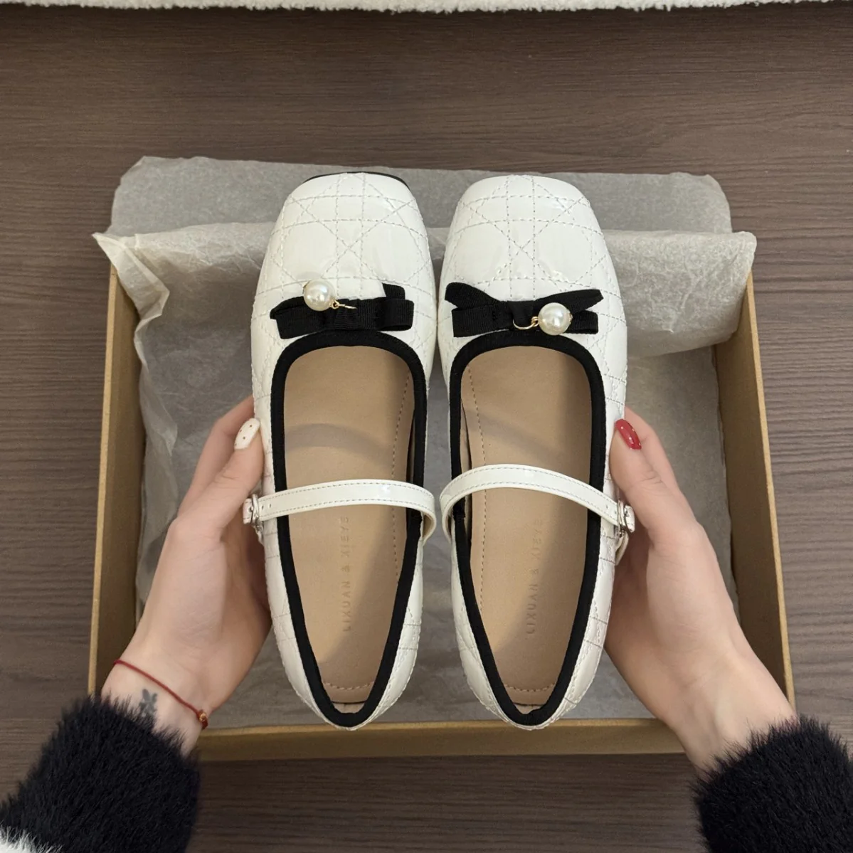 Damen Ballerinas mit eleganter Schnallenverzierung und hochwertiger Ledernarbung Heidi Mode - Image 3