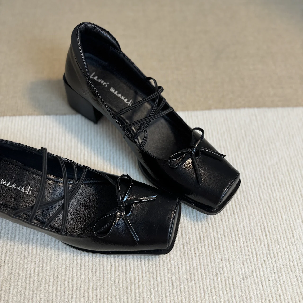 Damen Ballerinas mit eleganter Schnürung und dekorativem Schleifen-Detail Heidi Mode - Image 4