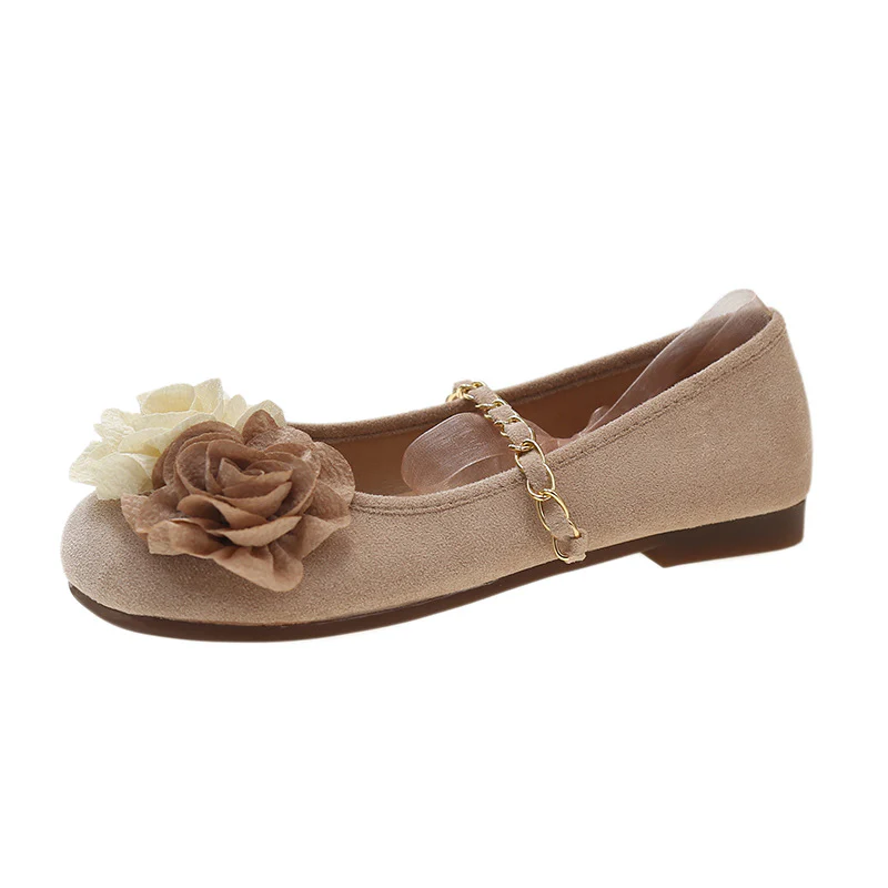 Damen Ballerinas mit floralem Design und eleganter Bandverzierung Heidi Mode - Image 5