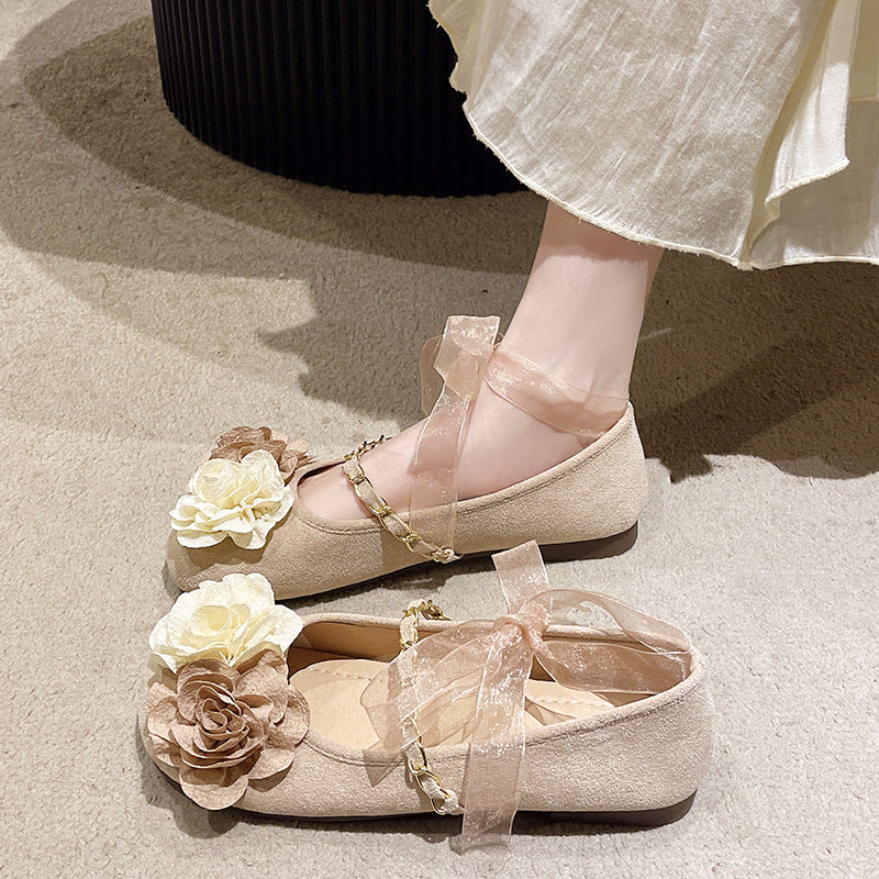 Damen Ballerinas mit floralem Design und eleganter Bandverzierung Heidi Mode - Image 6