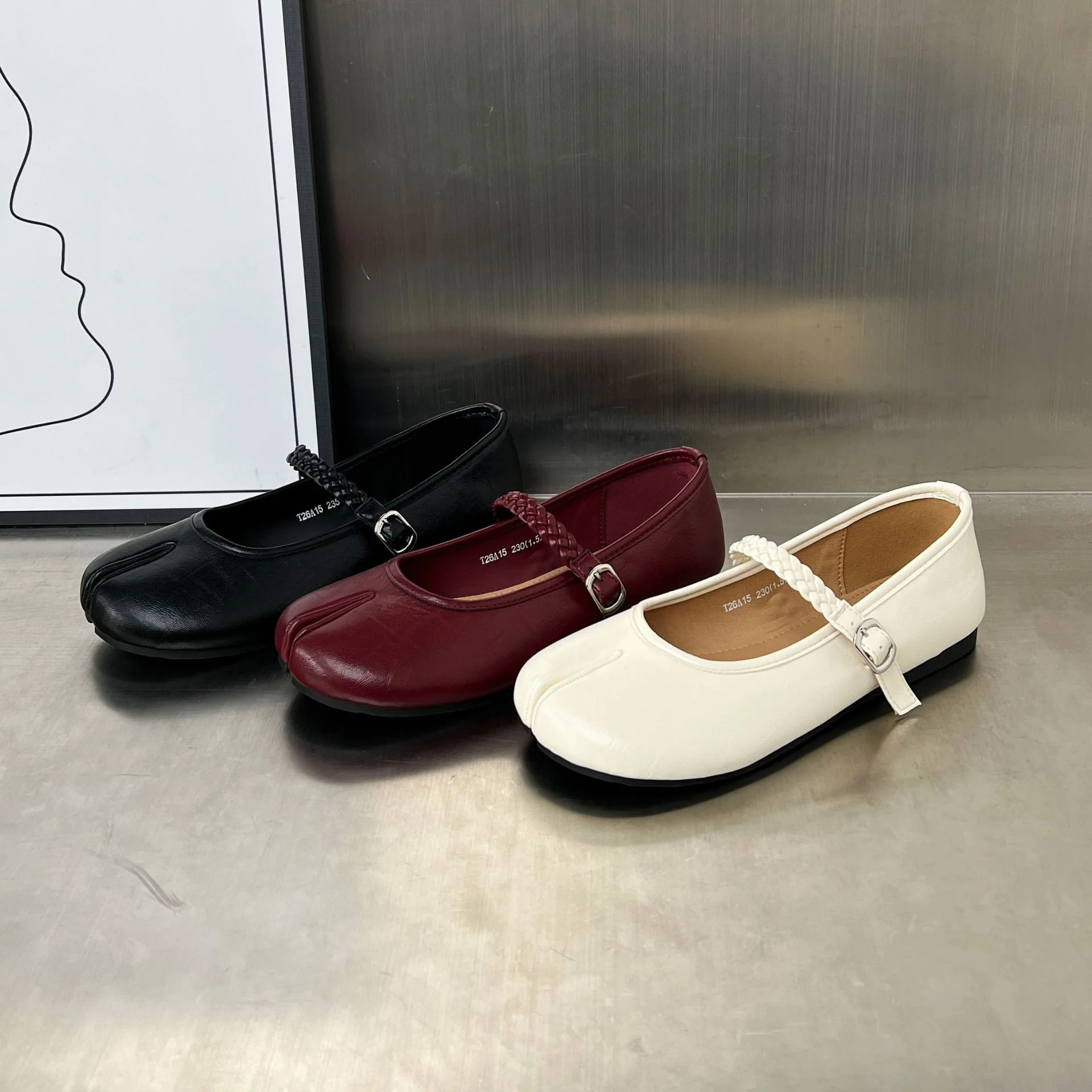 Damen Ballerinas mit geflochtenem Riemen und weichem Innenfutter Heidi Mode - Image 3