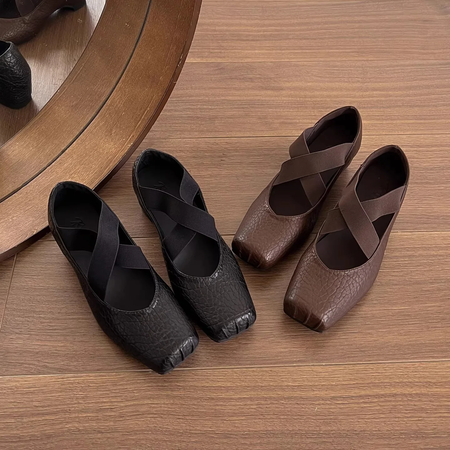 Damen Ballerinas mit gepolsterter Innensohle und elastischem Riemen Heidi Mode - Image 2