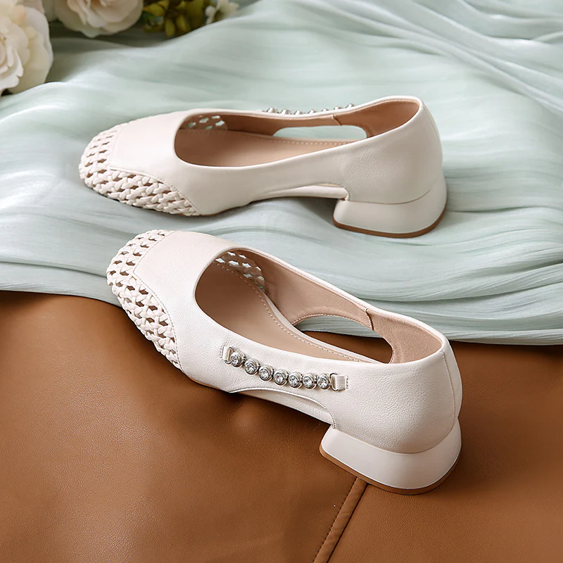 Damen Ballerinas mit glänzenden Applikationen und stilvollem Flechtmuster Heidi Mode - Image 3