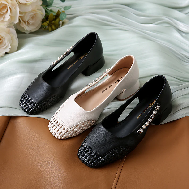 Damen Ballerinas mit glänzenden Applikationen und stilvollem Flechtmuster Heidi Mode - Image 4
