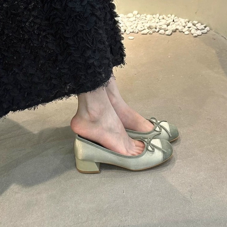 Damen Ballerinas mit glänzender Oberfläche und niedlichem Schleifen-Detail Heidi Mode - Image 3