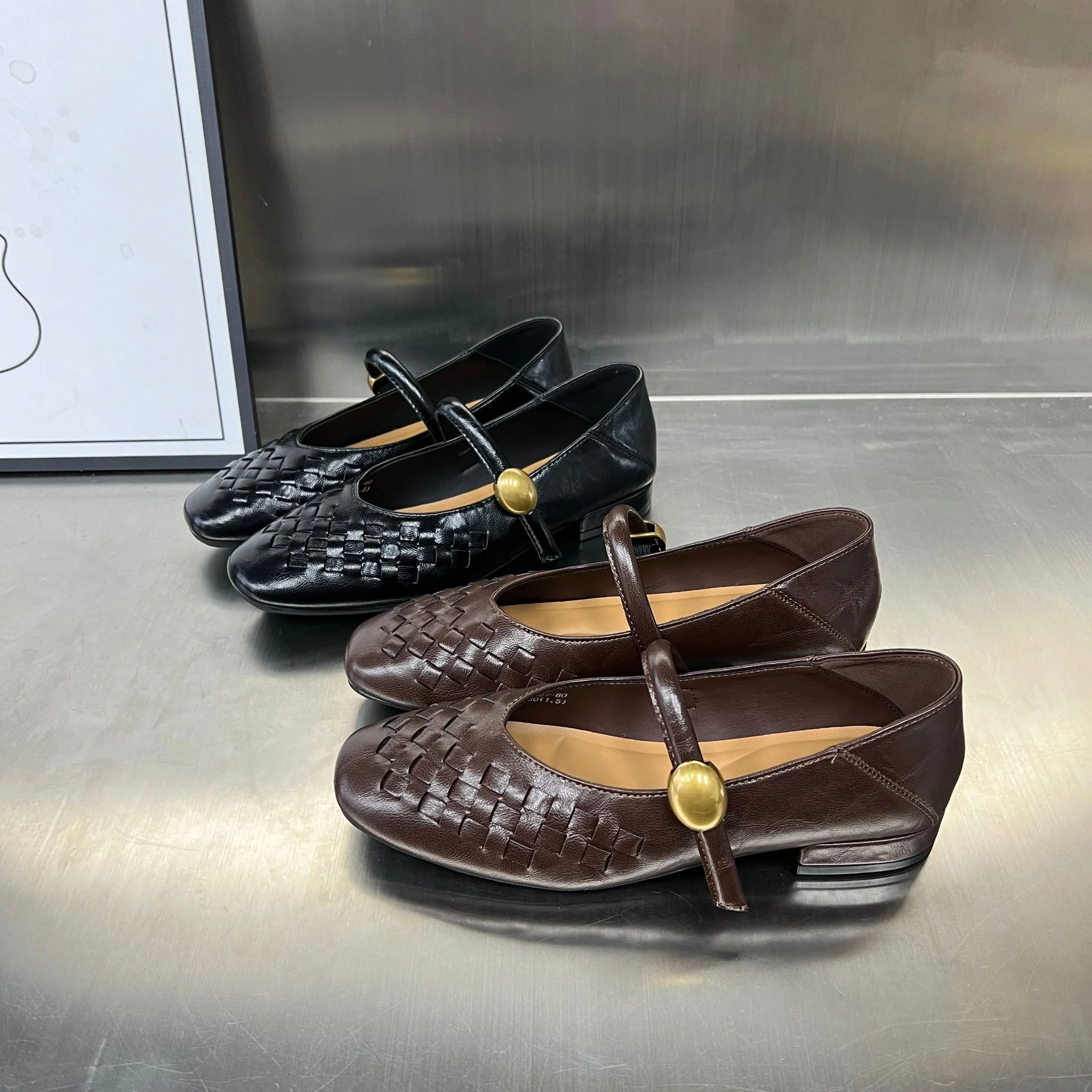 Damen Ballerinas mit modischem Flechtmuster und dekorativem Riemen Heidi Mode - Image 3
