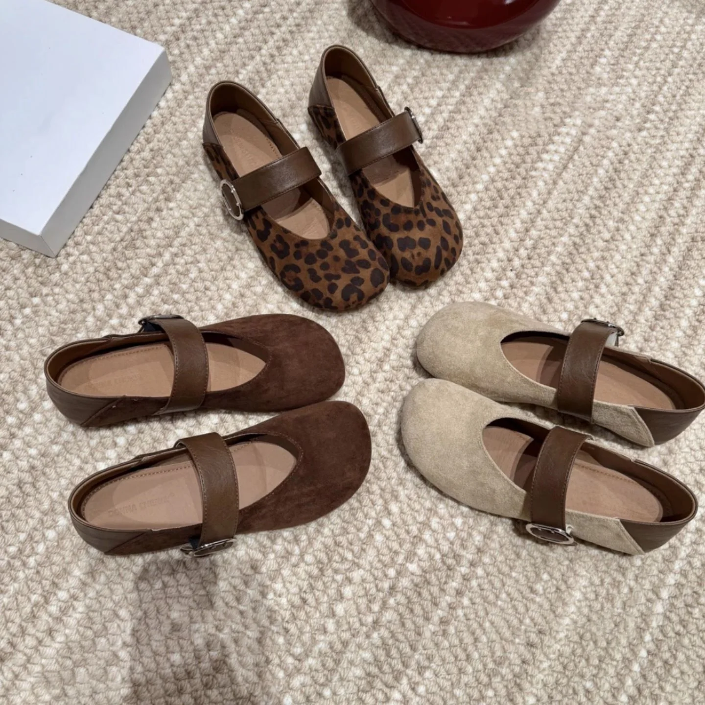 Damen Ballerinas mit modischem Leopardenmuster und anpassbarem Riemen Heidi Mode - Image 2