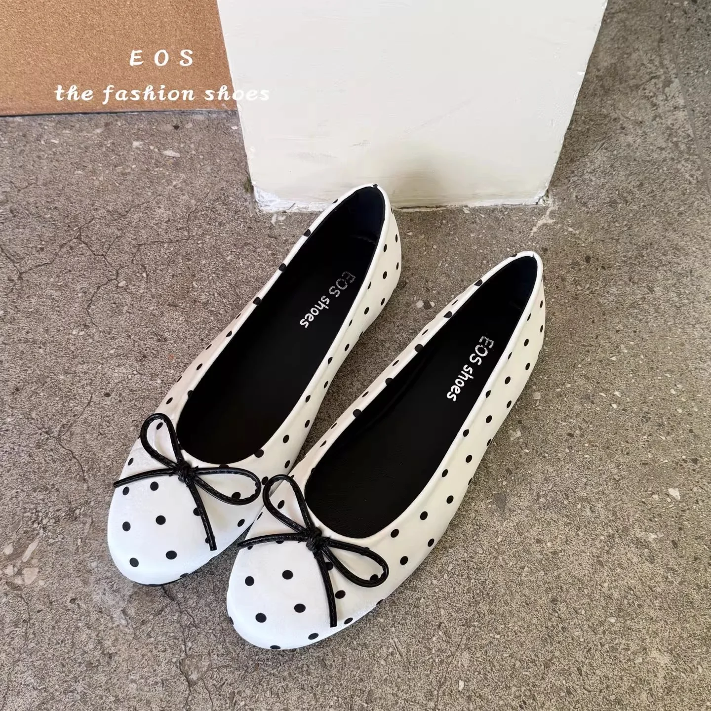 Damen Ballerinas mit modischem Punkte-Design und dekorativem Schleifenakzent Heidi Mode - Image 2