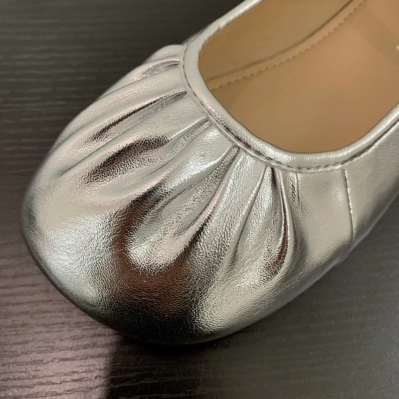 Damen Ballerinas mit modischem Riemchen und femininer Faltenoptik Heidi Mode - Image 8