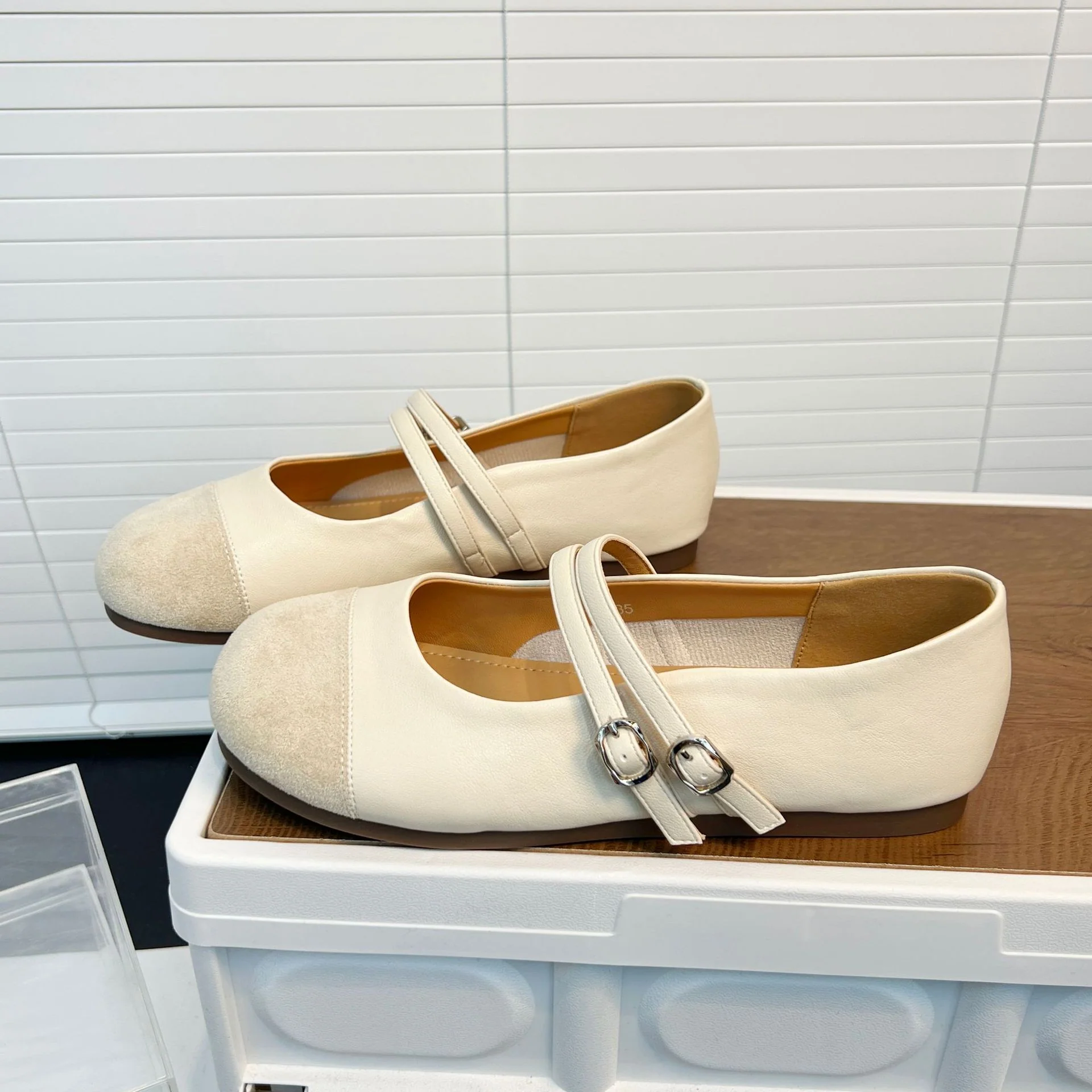 Damen Ballerinas mit modischem Riemen und hochwertiger Lederoberfläche Heidi Mode - Image 7