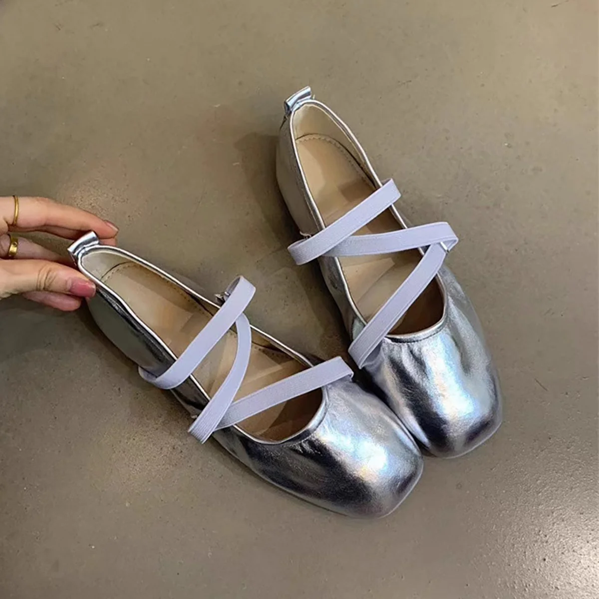 Damen Ballerinas mit modischem Riemen und komfortablem Fußbett Heidi Mode - Image 2