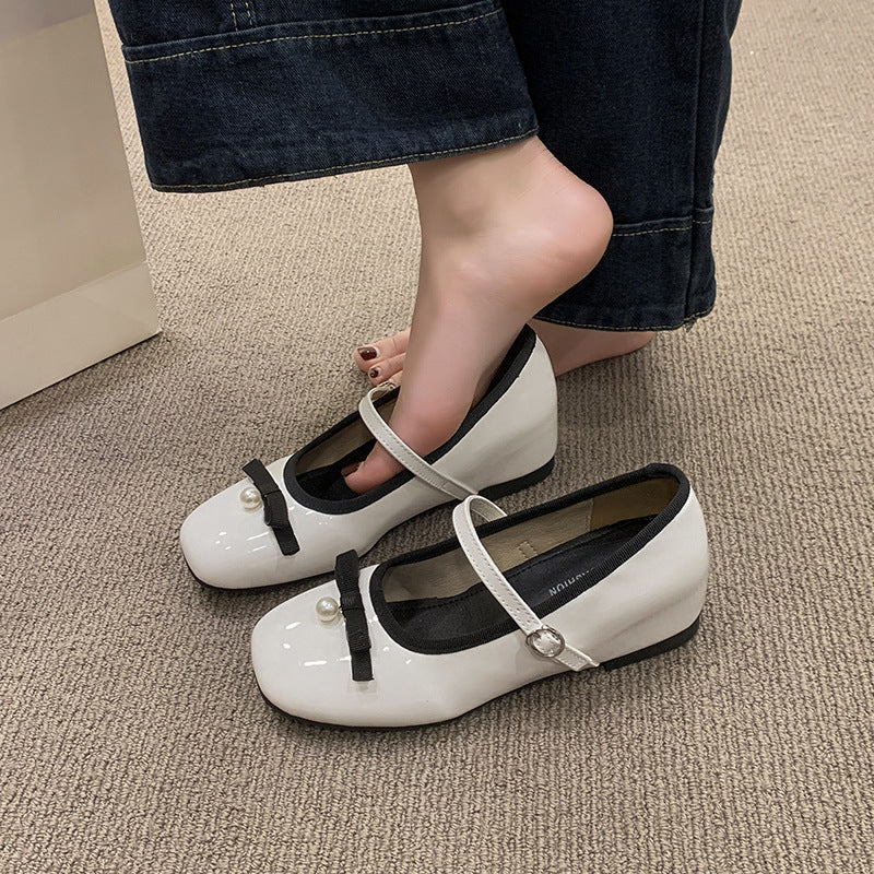 Damen Ballerinas mit modischer Schleife und perlenverziertem Riemen Heidi Mode - Image 6