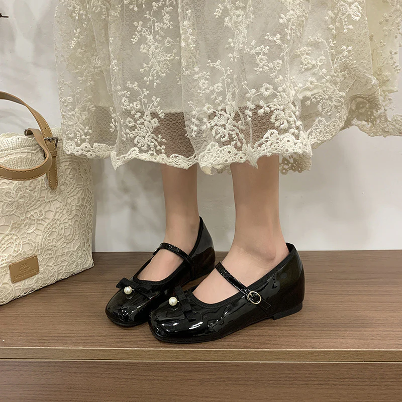 Damen Ballerinas mit modischer Schleife und perlenverziertem Riemen Heidi Mode - Image 7