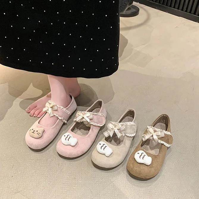 Damen Ballerinas mit niedlichem Tiermotiv und verstellbarem Riemen Heidi Mode - Image 3