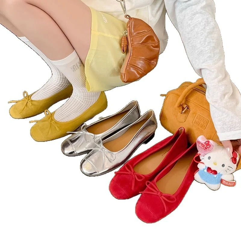 Damen Ballerinas mit schicker Schleifenverzierung und elegantem Metallfinish Heidi Mode - Image 5