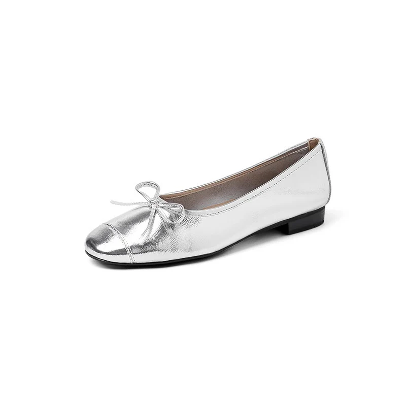 Damen Ballerinas mit schicker Schleifenverzierung und elegantem Metallfinish Heidi Mode - Image 8