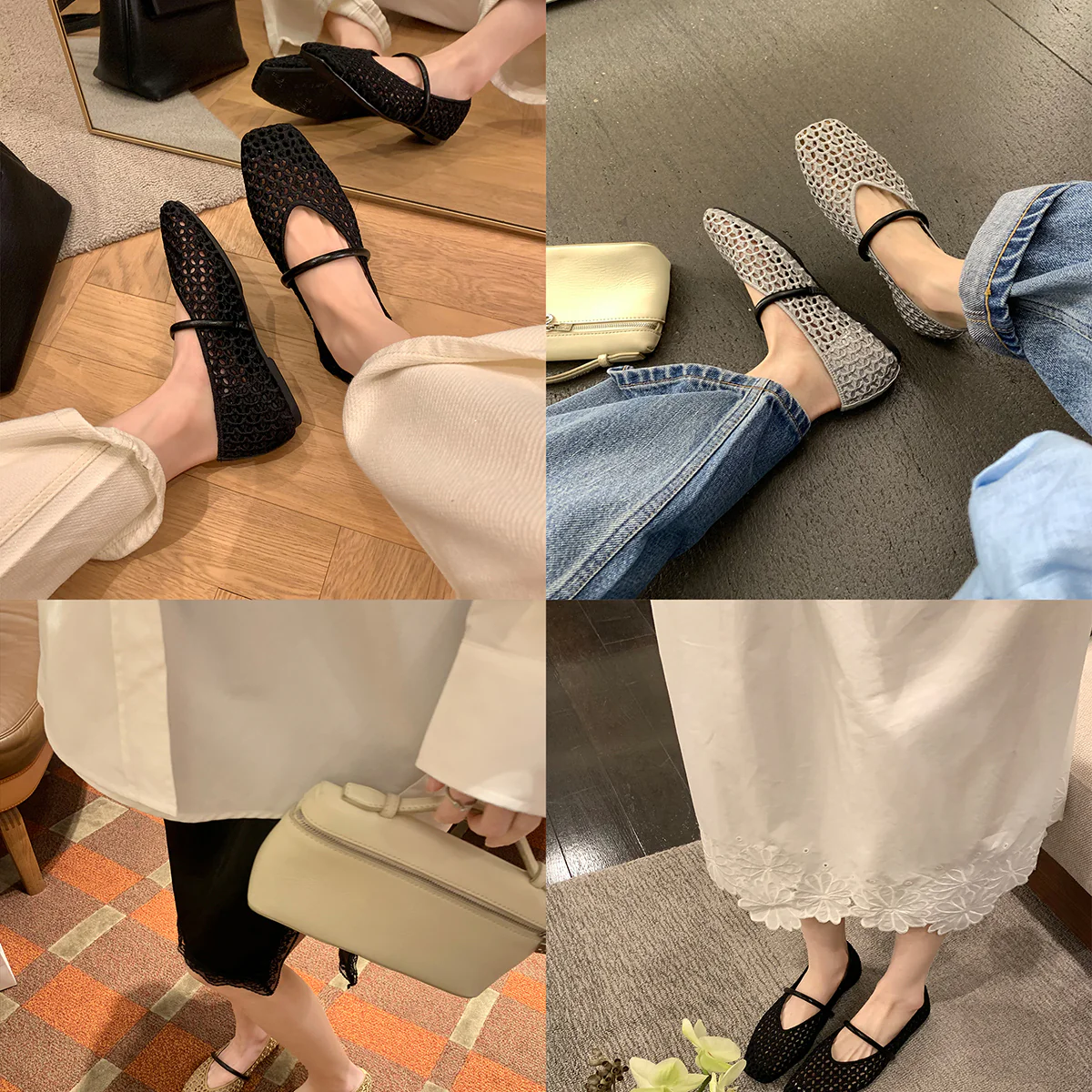 Damen Ballerinas mit strukturiertem Obermaterial und flexiblem Fußbett Heidi Mode - Image 4