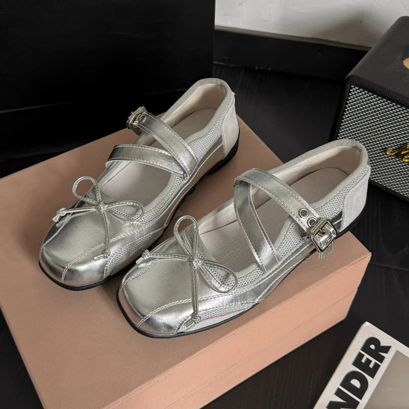 Damen Ballerinas mit stylischem Riemchen und elegantem Metallic-Design Heidi Mode - Image 2