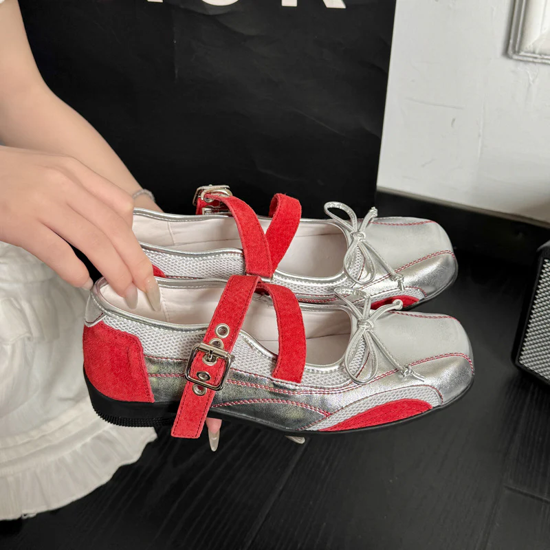 Damen Ballerinas mit stylischem Riemchen und elegantem Metallic-Design Heidi Mode - Image 4